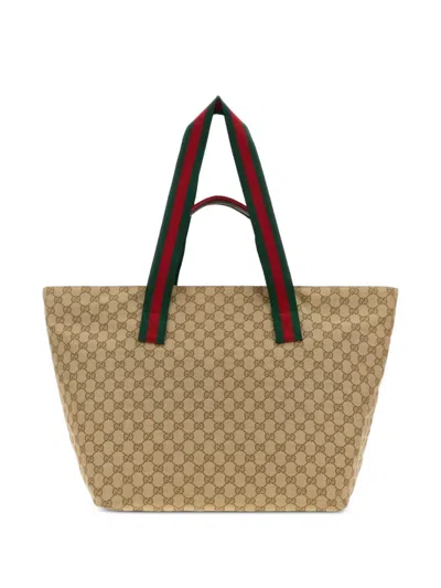 Gucci Mittelgrosser Gg Tote Bag In Brown