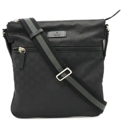 Pre-owned Gucci Gg Messenger Bag Ssima In Black