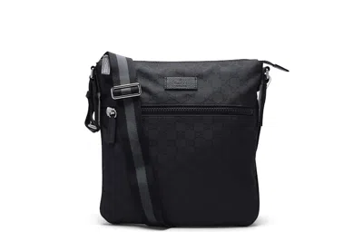 Pre-owned Gucci Gg Messenger Bag Small Ssima In Black