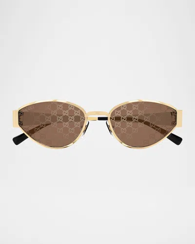 Gucci Gg Metal Oval Sunglasses