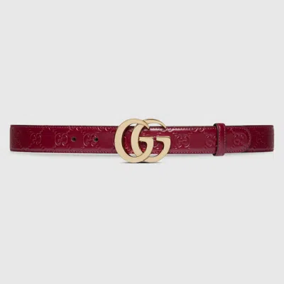 Gucci Gg Milano Belt In Bordeaux
