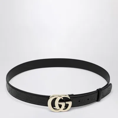 Gucci Gg Milano Black Leather Belt