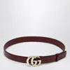 Gucci Gg Marmont Rosso Ancora Leather Belt In Red