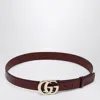 Gucci Gg Marmont Rosso Ancora Leather Belt In Red