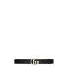 Gucci Interlocking G Leather Belt In Black