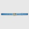 Gucci Gg Milano Thin Belt In Blue