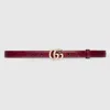 Gucci Gg Milano Thin Belt In Bordeaux
