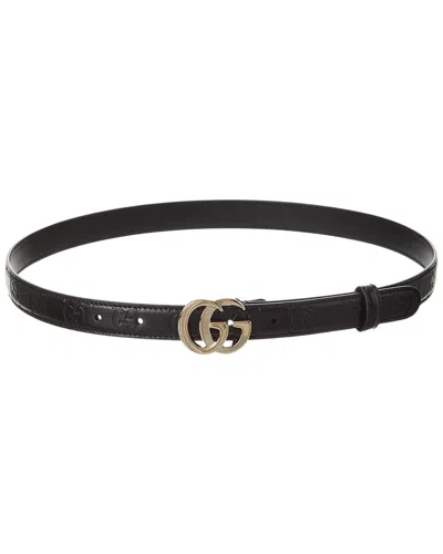 GUCCI GUCCI GG MILANO THIN LEATHER BELT