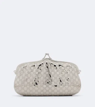 Gucci Gg Mini Clutch In Silver