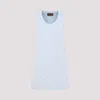 Gucci Jacquard-knit Cotton Mini Dress In Light Blue White