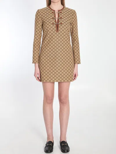 GUCCI GG MINI DRESS WITH HORSEBIT