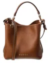 Gucci Gg Mini Emblem Leather Bucket Bag