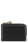 Gucci Mini Canvas Wallet With Leather Accents In Black