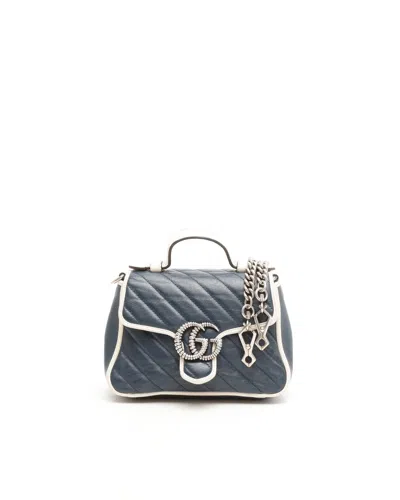 Gucci Gg Mini Marmont Top Handle Bag In Gray