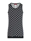 Gucci Women Embroidered Stretch Wool Blend Mini Dress In Multi
