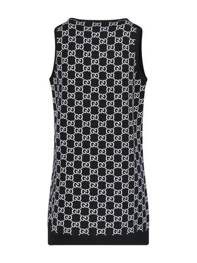 Gucci Gg Mini Sheath Dress In Black