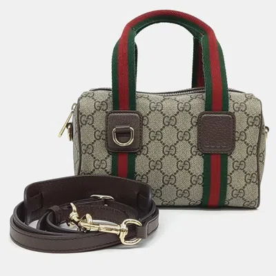 Pre-owned Gucci Gg Mini Tote And Shoulder Bag In Sand