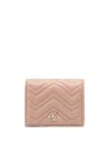 Gucci Women Gg Marmont Small Leather Wallet In Pink