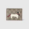 Gucci Gg Mini Wallet With Dog Detail In Beige