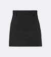 Gucci Solid Color Flared Umbrella Skirt In Black