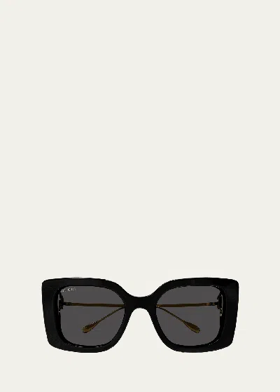 GUCCI GG MIXED-MEDIA BUTTERFLY SUNGLASSES