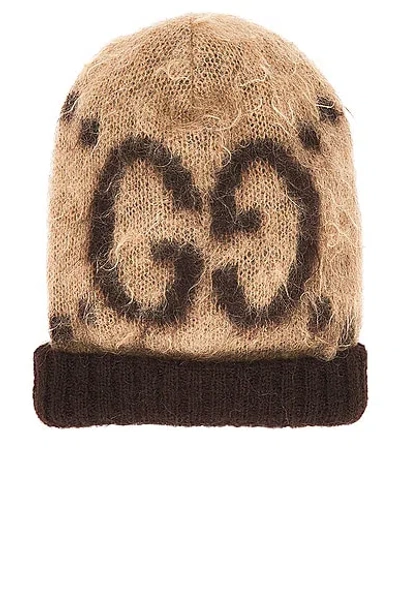 Gucci Gg Mohair Wool Hat In Beige