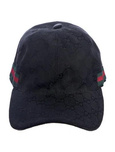 Pre-owned Gucci Gg Monogram Baseball Cap In Black