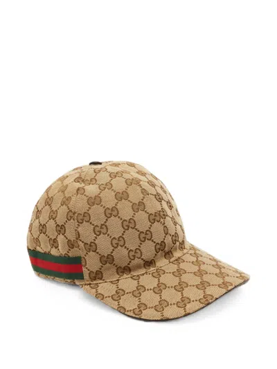 Pre-owned Gucci Gg Monogram Baseball Cap In Neutral