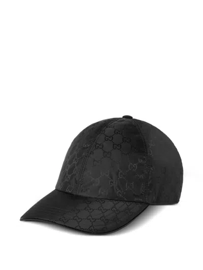 Gucci Gg Monogram Baseball Hat In Black