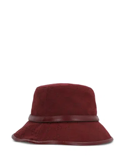 Gucci Gg-monogram Bucket Hat In Burgundy