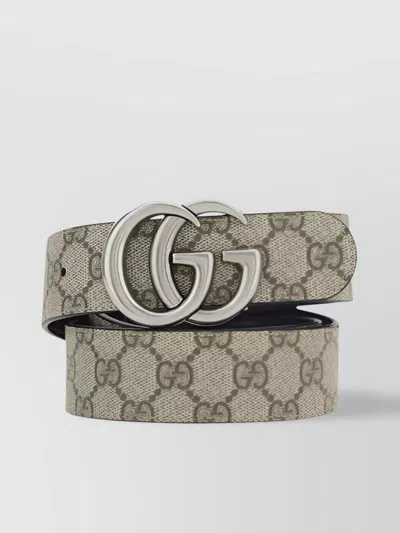 Gucci Gg Monogram Buckle Belt In Gray