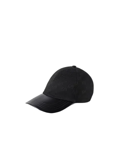 Gucci Gg Monogram Canvas Baseball Hat In Black