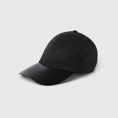 Gucci Gg Monogram Canvas Baseball Hat In Black