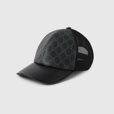Gucci Gg Monogram Canvas Baseball Hat In Black