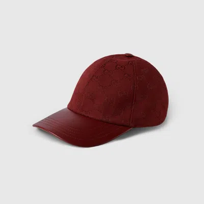 Gucci Women's Rosso Ancora Gg Fabric Baseball Cap In Red