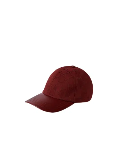 Gucci Gg Monogram Canvas Baseball Hat In Bordeaux