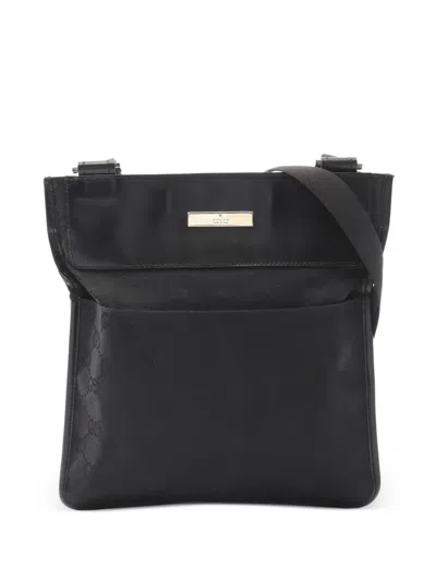 Pre-owned Gucci Gg Monogram-canvas Shoulder Bag In Black