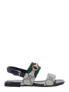 Gucci Gg Monogram Canvas Strap Sandal In Multi