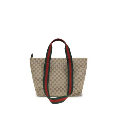 Gucci Gg Monogram Canvas Tote Bag  Beige