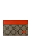 Gucci Gg-monogram Card Case In Brown