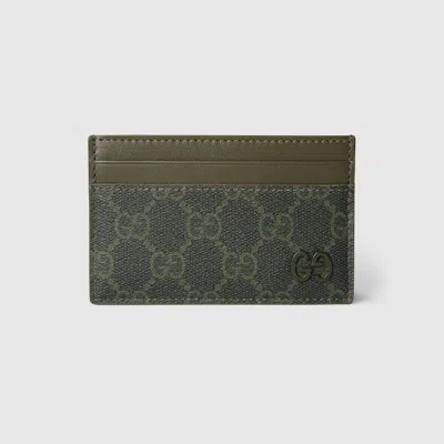 Gucci Gg Monogram Card Case In Green