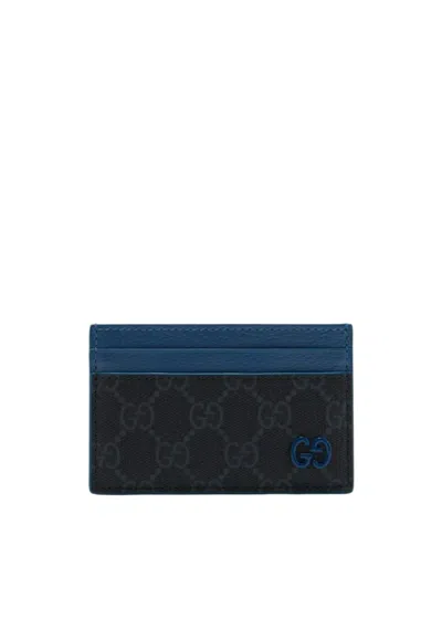 Gucci Gg Monogram Card Holder In Black