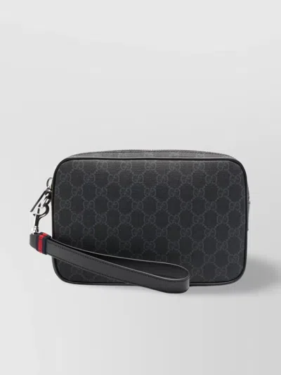 Gucci Gg Monogram Clutch Bag In Black
