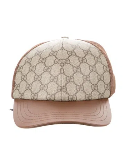 Pre-owned Gucci Gg Monogram Coated Canvas Baseball Cap In Brown