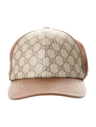 Pre-owned Gucci Gg Monogram Coated Canvas Baseball Cap W/tags In Brown