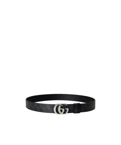Gucci Gg Monogram Coated Canvas Belt In Black
