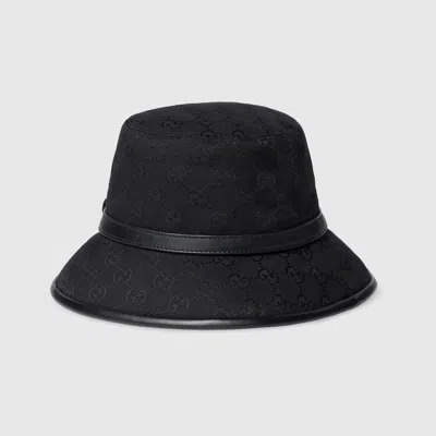 Gucci Gg Monogram Cotton Bucket Hat In Black