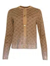Gucci Gg Monogram Crystal-embellished Cardigan