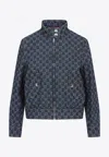 Gucci Classic Bomber Jacket With All-over Logo Pattern In Denim