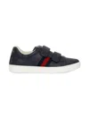 Gucci Gg Monogram Double Strap Sneakers In Blue